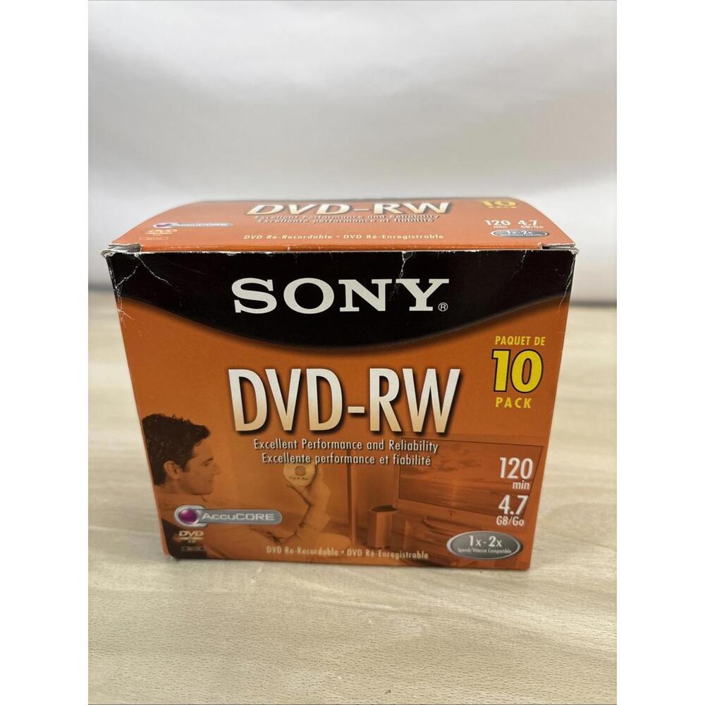 Sony DVD-RW Recordable 8 Left Of 10 Pack 4.7GB 120 Min Discs NEW